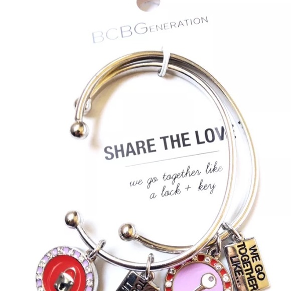 BCBGENERATION FRIENDSHIP BRACELETS SILVER LOCK KEY - Picture 2 of 3
